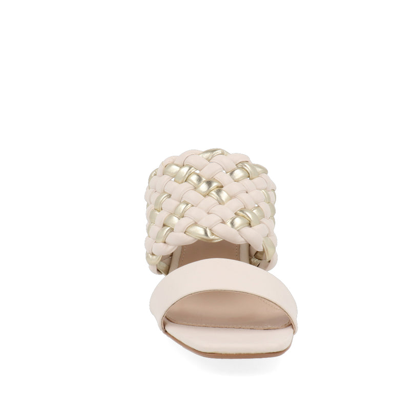Sandalia de tacón estilo Casual Trender color Latte para Mujer