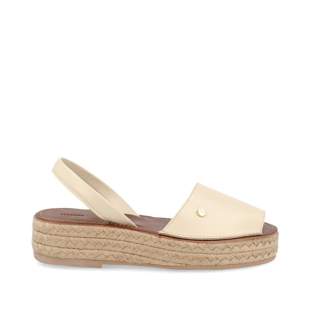 Sandalia Casual Trender color Hueso para Mujer