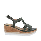 Sandalia Casual Trender color Olivo para Mujer