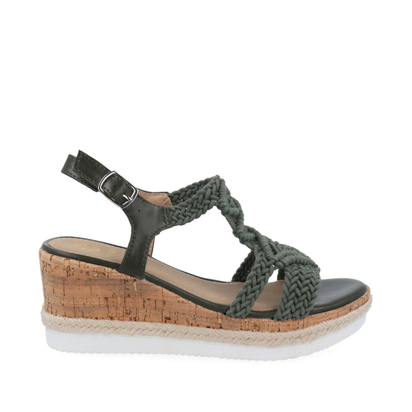 Sandalia Casual Trender color Olivo para Mujer