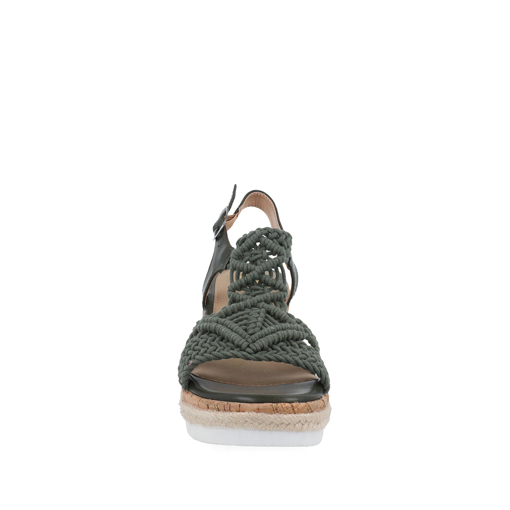 Sandalia Casual Trender color Olivo para Mujer