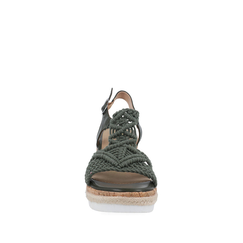 Sandalia Casual Trender color Olivo para Mujer