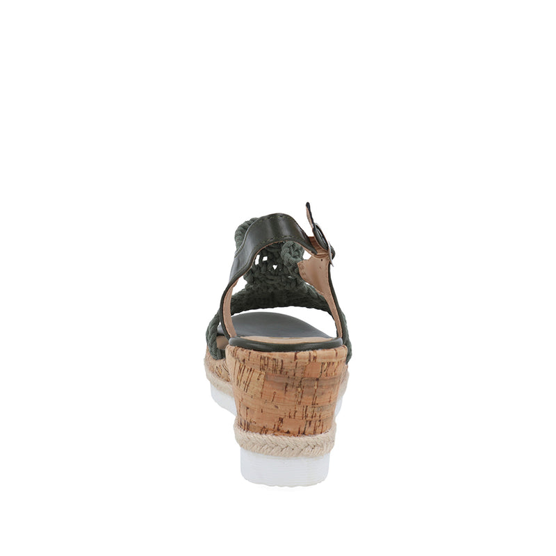 Sandalia Casual Trender color Olivo para Mujer