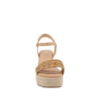 Sandalia Casual Trender color Camel para Mujer con Brillos