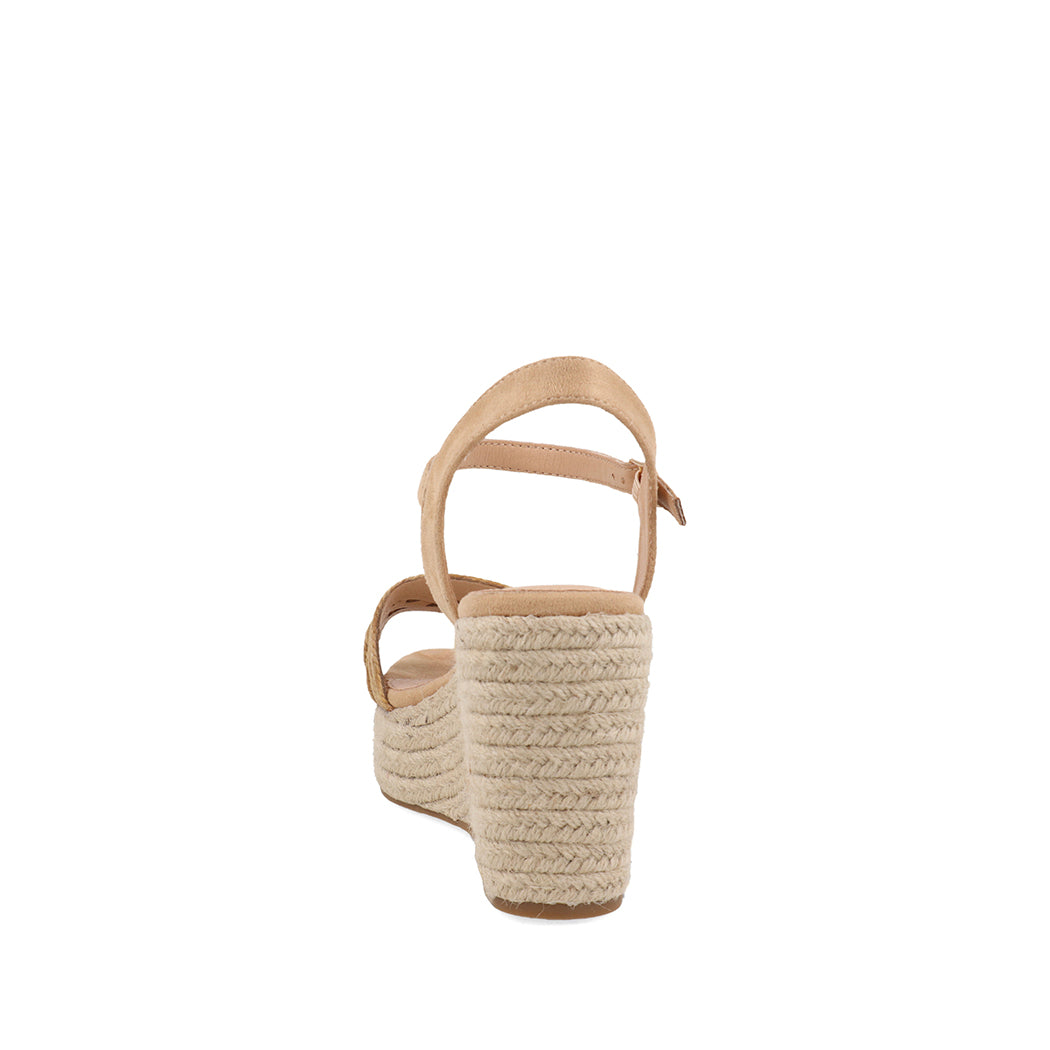 Sandalia Casual Trender color Camel para Mujer con Brillos