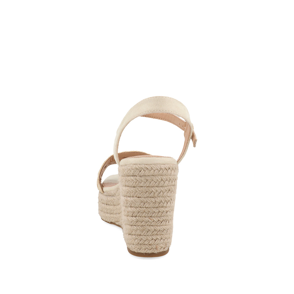 Sandalia Casual Trender color Beige para Mujer con Brillos