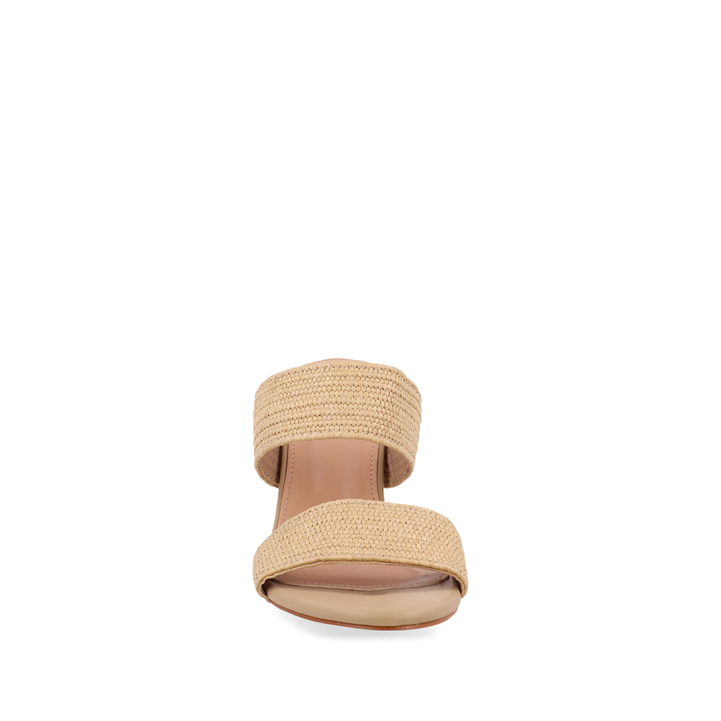 Sandalia Casual Trender color Beige para Mujer con tacon cuadrado