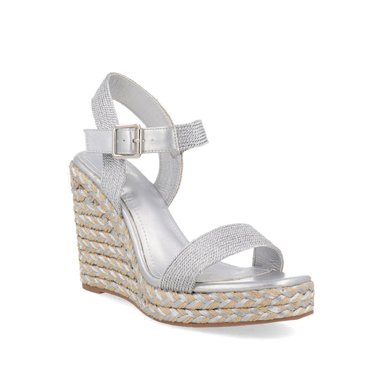 Sandalia Casual con Plataforma Trender color Plata para Mujer