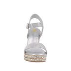 Sandalia Casual con Plataforma Trender color Plata para Mujer