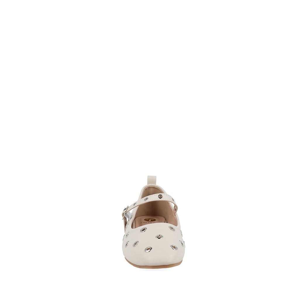Balerina Casual Trender color Latte con Ojillo para Mujer