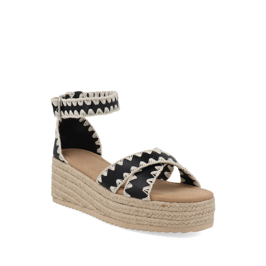 Sandalia Casual Trender color Negro con Beige para Mujer