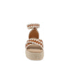 Sandalia Piso Trender color Camel con tejido Beige para Mujer