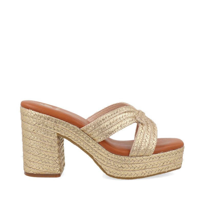 Sandalia Casual Trender color Dorado para Mujer