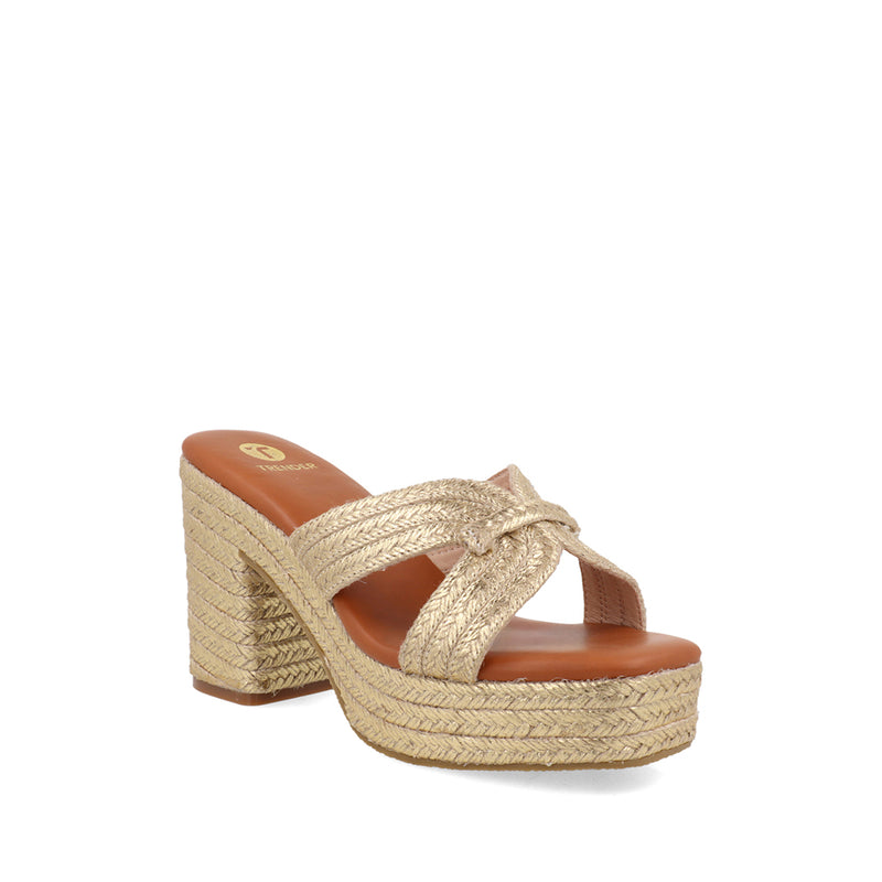 Sandalia Casual Trender color Dorado para Mujer