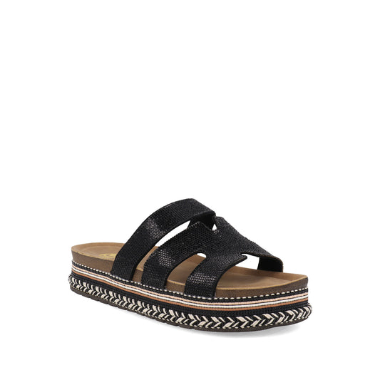 Sandalia Casual Trender color Negro para Mujer con Brillos