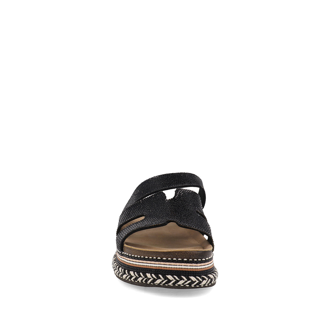 Sandalia Casual Trender color Negro para Mujer con Brillos