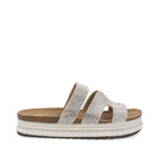 Sandalia Casual Trender color Plata para Mujer con Brillos