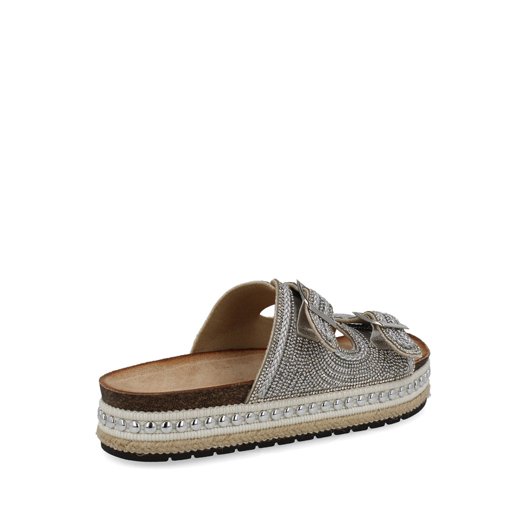 Sandalia Casual Trender color Plata para Mujer