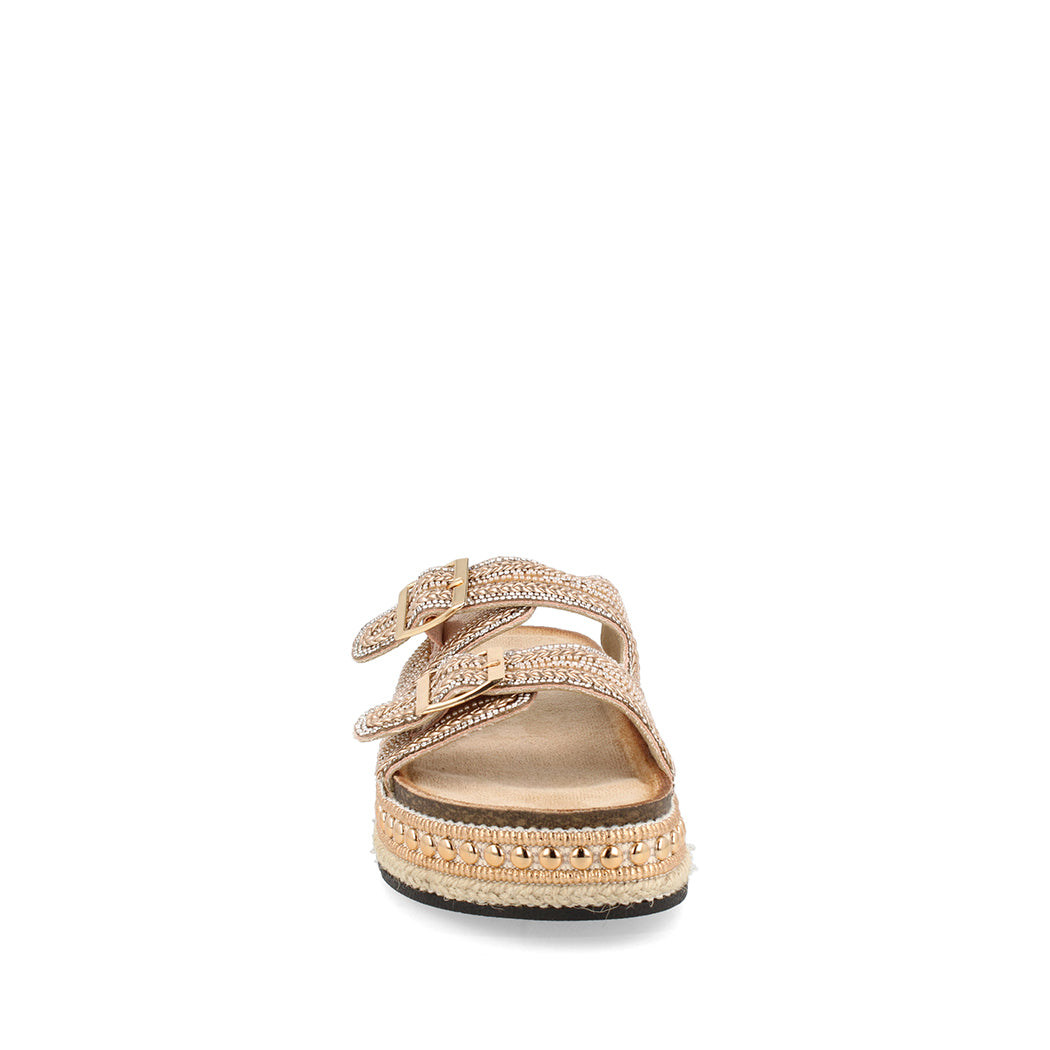 Sandalia Casual Trender color Oro para Mujer