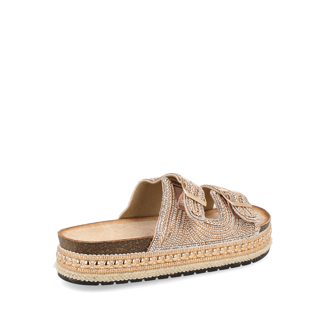 Sandalia Casual Trender color Oro para Mujer