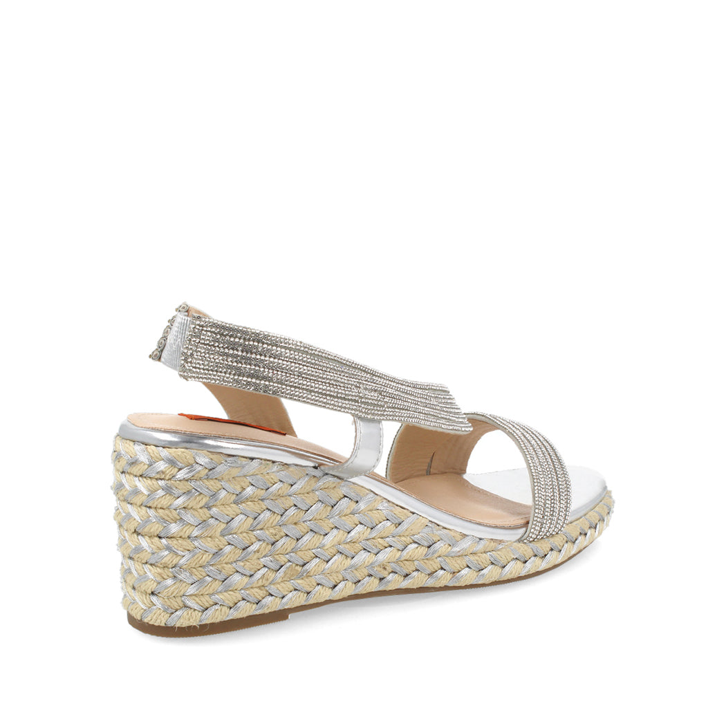 Sandalia Casual Trender color Plata para Mujer