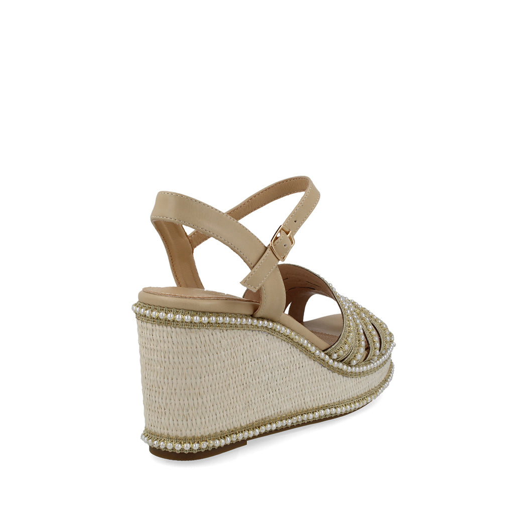 Sandalia Casual Trender color Latte para Mujer