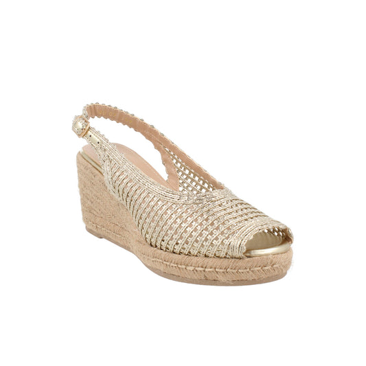 Sandalia Casual Trender color Oro para Mujer