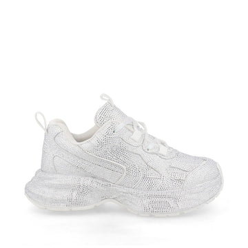Tenis Urbano Trender color Plata para Mujer con Brillos