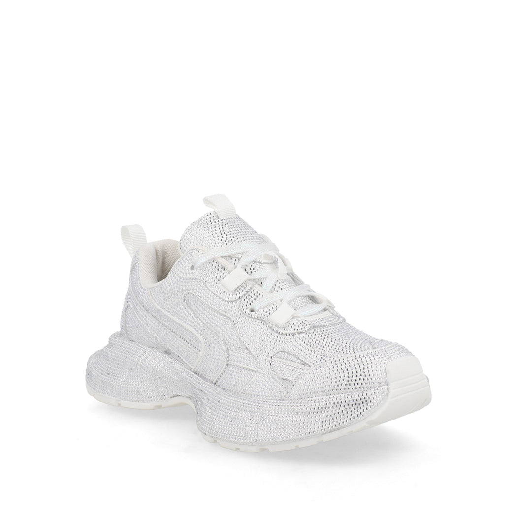 Tenis Urbano Trender color Plata para Mujer con Brillos