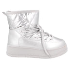 Bota Casual invernal color Plata para Mujer