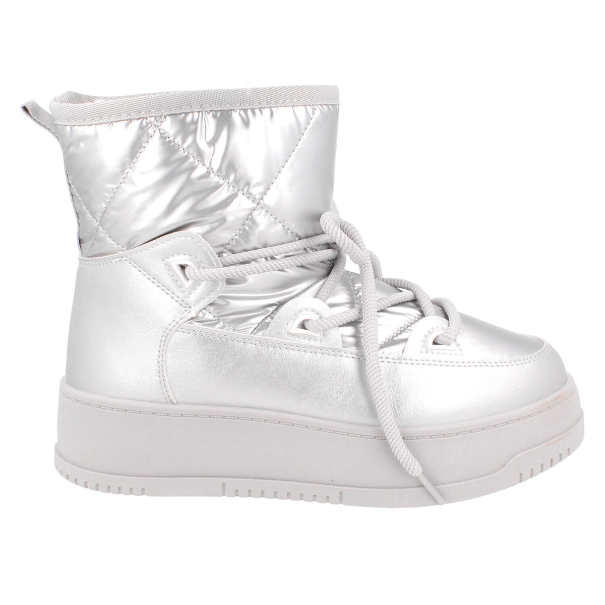Bota Casual invernal color Plata para Mujer