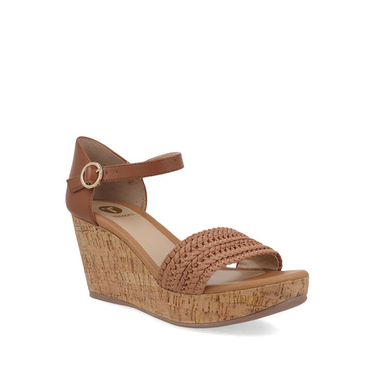 Sandalia Casual con plataforma Trender color Camel para Mujer