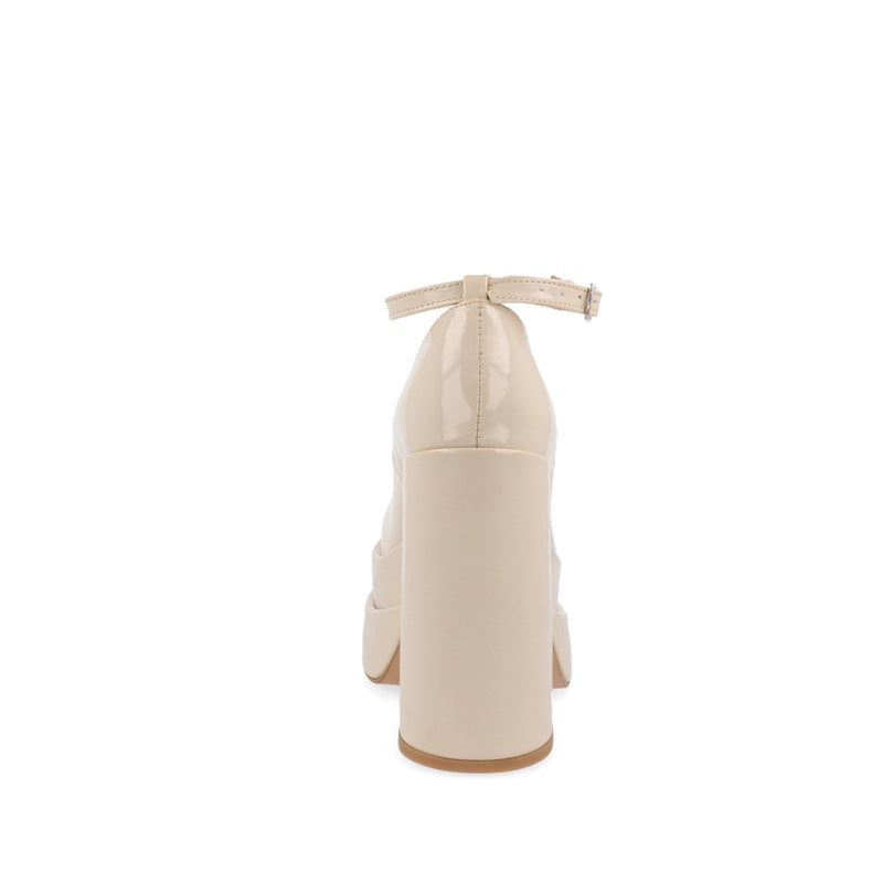 Zapatilla de tacón Alto Trender color beige de charol para Mujer