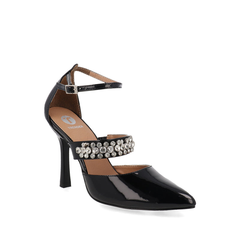 Zapatilla de Vestir Trender color Negro para Mujer con Brillos