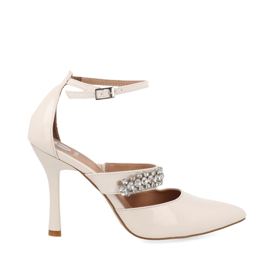 Zapatilla de Vestir Trender color Latte para Mujer con Brillos