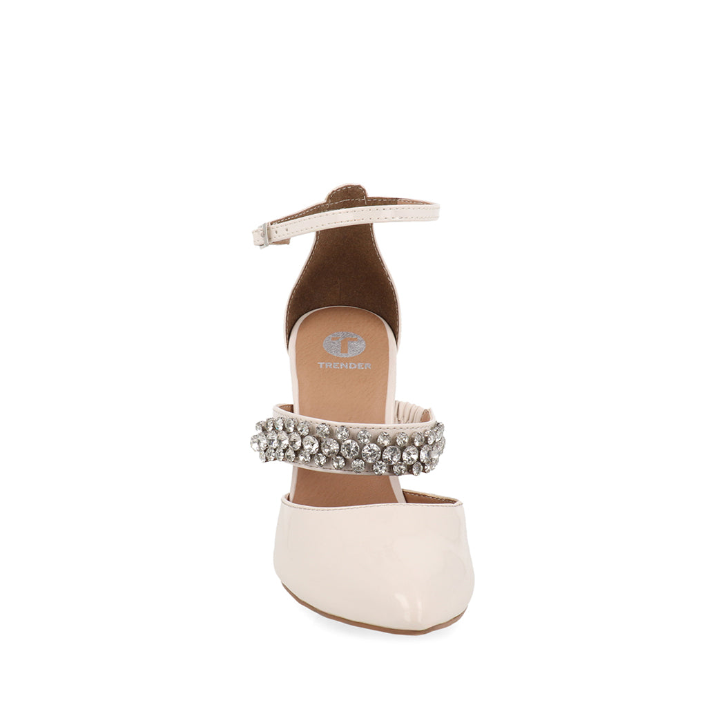 Zapatilla de Vestir Trender color Latte para Mujer con Brillos