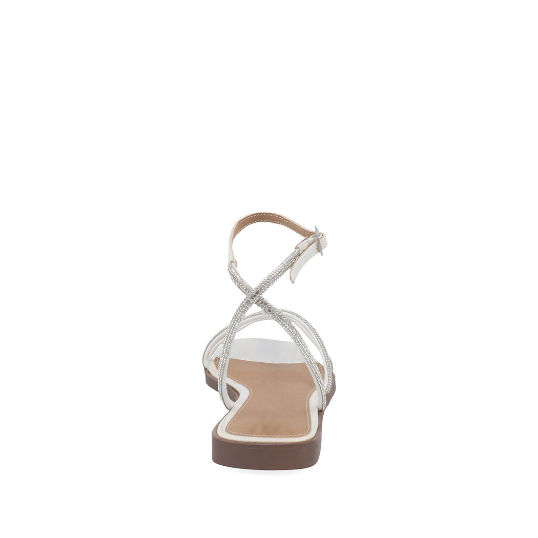 Sandalia Casual Trender color Blanco con Brillos para Mujer
