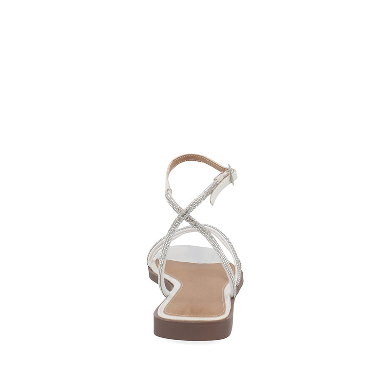 Sandalia Casual Trender color Blanco con Brillos para Mujer