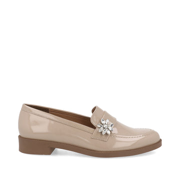 Zapato Mocasin Casual Trender color Beige para Mujer