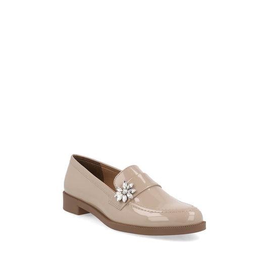 Zapato Mocasin Casual Trender color Beige para Mujer