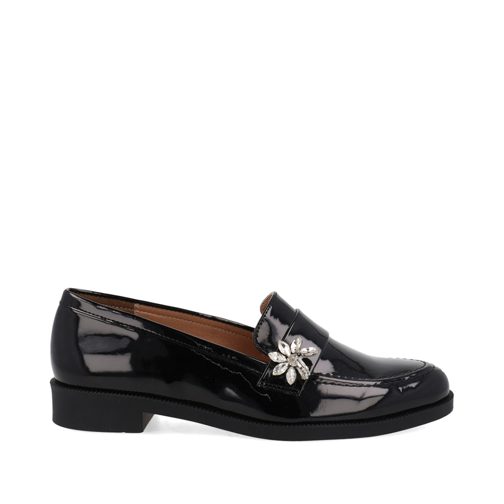 Bostoniano Casual Trender color Negro para Mujer con Aplicación Plateada