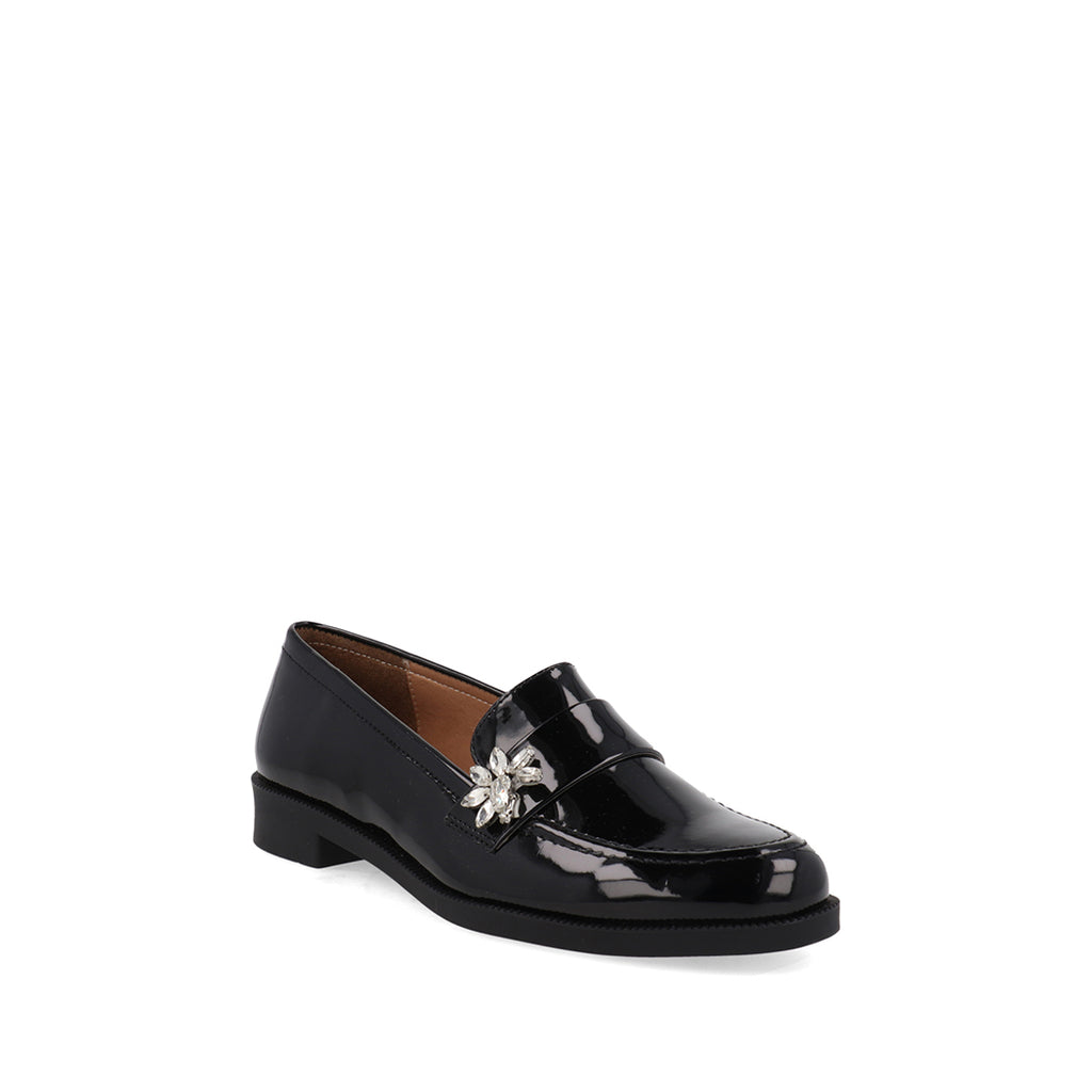Bostoniano Casual Trender color Negro para Mujer con Aplicación Plateada