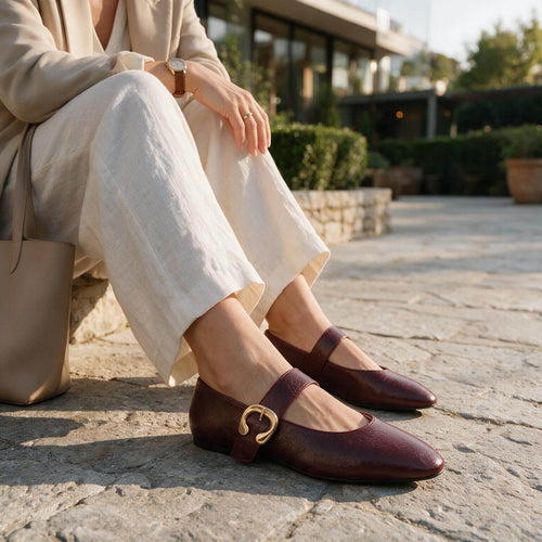 Balerina Casual Trender color Vino para Mujer