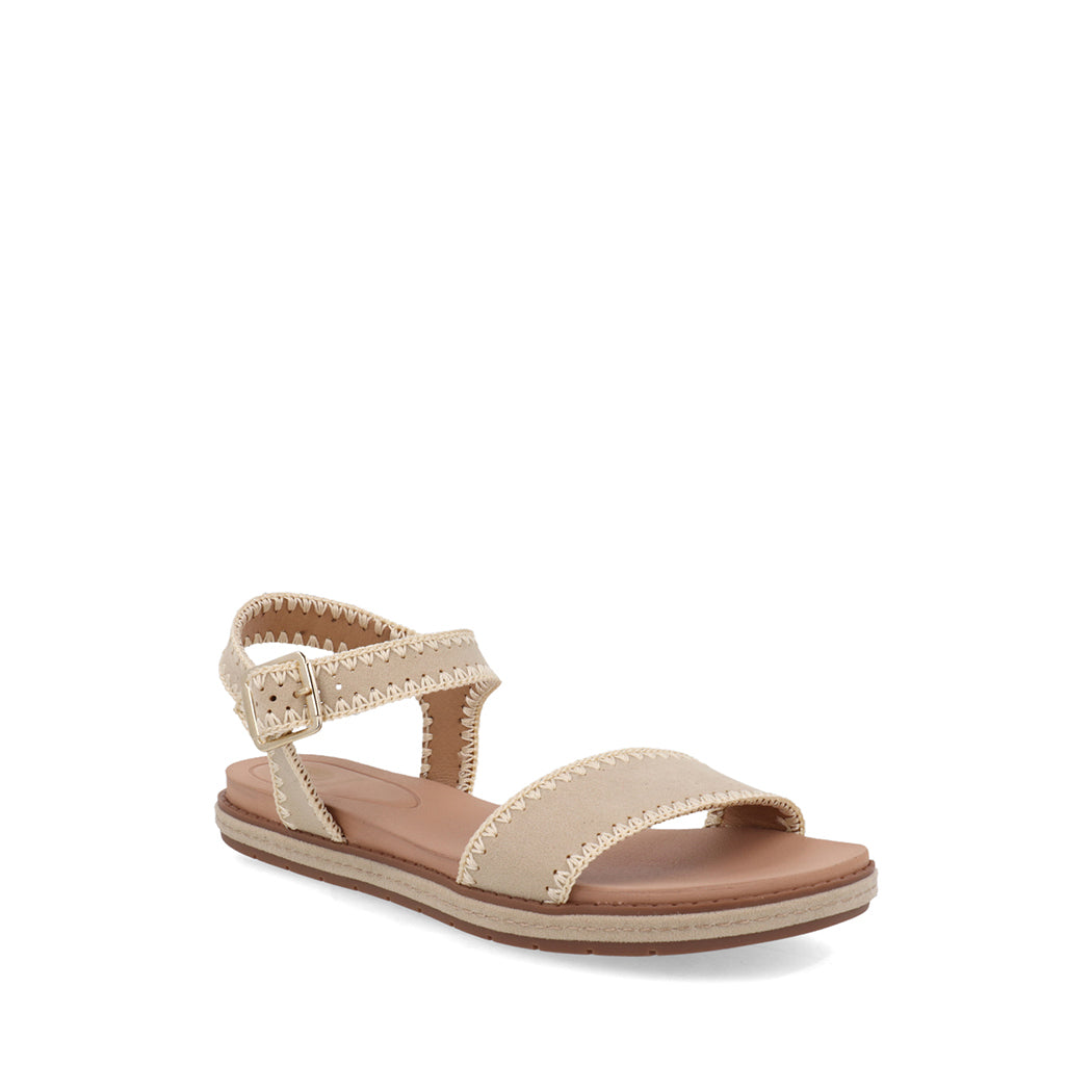 Sandalia Casual Trender color Latte para Mujer con detalle tejido