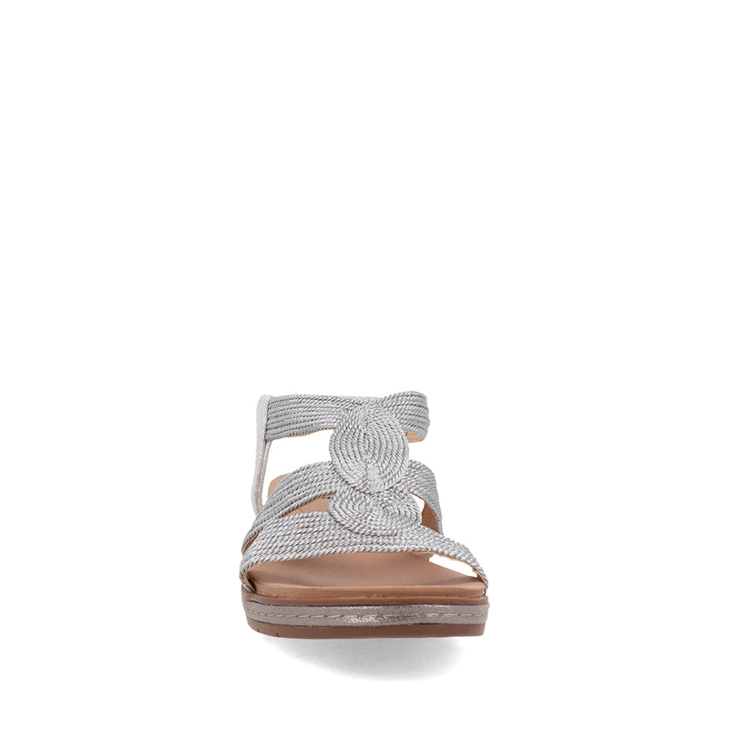 Sandalia Casual Trender color Plata para Mujer