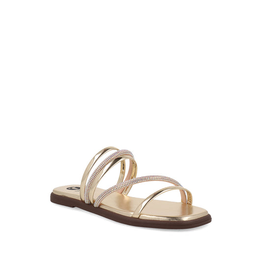 Sandalia Casual Trender color Oro para Mujer con Brillos