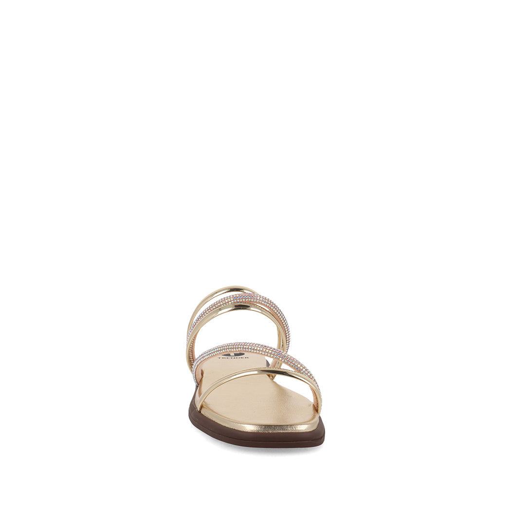 Sandalia Casual Trender color Oro para Mujer con Brillos
