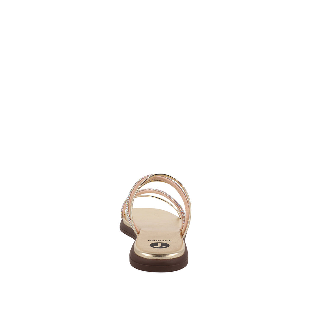 Sandalia Casual Trender color Oro para Mujer con Brillos