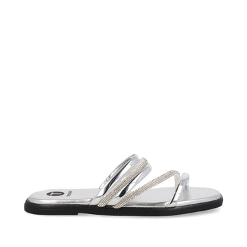 Sandalia Casual Trender color Plata para Mujer con Brillos