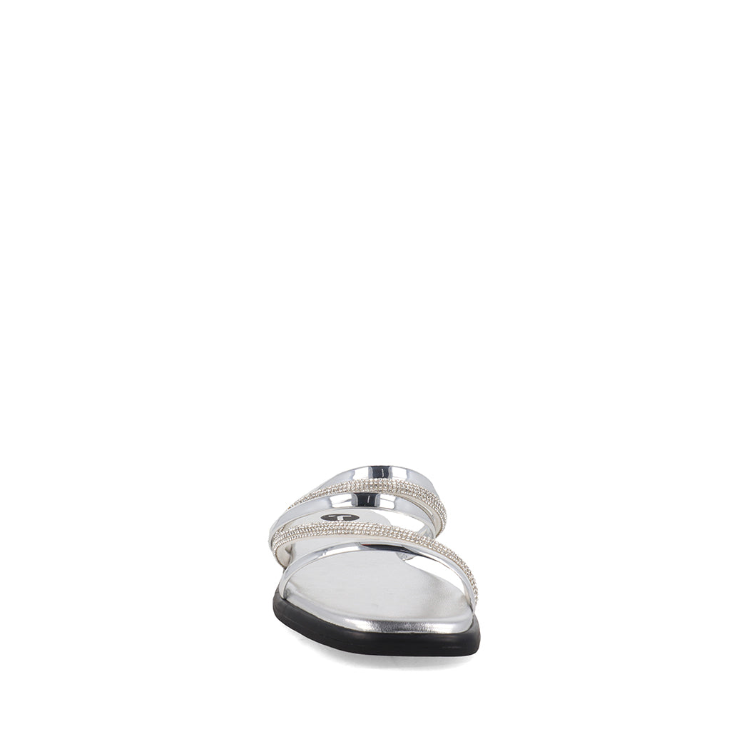 Sandalia Casual Trender color Plata para Mujer con Brillos